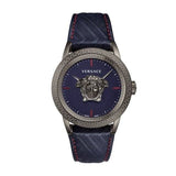 Buy Shop Versace Palazzo Empire Blue Dial Blue Leather Strap Watch for Men - VERD00118 USA Online