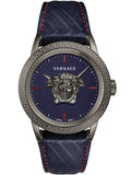 Buy Shop Versace Palazzo Empire Blue Dial Blue Leather Strap Watch for Men - VERD00118 USA Online