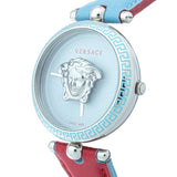 Buy Shop Versace Palazzo Empire Blue Dial Blue & Red Leather Strap Watch for Women - VCO070017 USA Online