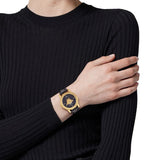Buy Shop Versace Palazzo Empire Greca Black Dial Black Leather Strap Watch for Women - VEDV00119 USA Online