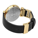 Buy Shop Versace Palazzo Empire Greca Black Dial Black Leather Strap Watch for Women - VEDV00119 USA Online