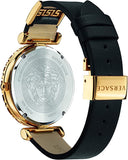 Buy Shop Versace Palazzo Empire Greca Black Dial Black Leather Strap Watch for Women - VEDV00119 USA Online