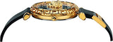 Buy Shop Versace Palazzo Empire Greca Black Dial Black Leather Strap Watch for Women - VEDV00119 USA Online