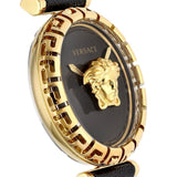 Buy Shop Versace Palazzo Empire Greca Black Dial Black Leather Strap Watch for Women - VEDV00119 USA Online