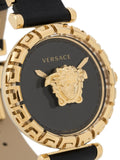 Buy Shop Versace Palazzo Empire Greca Black Dial Black Leather Strap Watch for Women - VEDV00119 USA Online