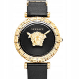 Buy Shop Versace Palazzo Empire Greca Black Dial Black Leather Strap Watch for Women - VEDV00119 USA Online