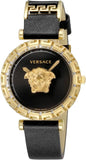 Buy Shop Versace Palazzo Empire Greca Black Dial Black Leather Strap Watch for Women - VEDV00119 USA Online