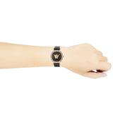 Buy Shop Versace Palazzo Empire Greca Black Dial Black Leather Strap Watch for Women - VEDV00719 USA Online