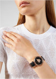 Buy Shop Versace Palazzo Empire Greca Black Dial Black Leather Strap Watch for Women - VEDV00719 USA Online