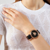 Buy Shop Versace Palazzo Empire Greca Black Dial Black Leather Strap Watch for Women - VEDV00719 USA Online