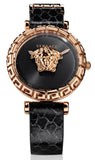 Buy Shop Versace Palazzo Empire Greca Black Dial Black Leather Strap Watch for Women - VEDV00719 USA Online