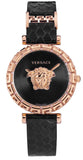 Buy Shop Versace Palazzo Empire Greca Black Dial Black Leather Strap Watch for Women - VEDV00719 USA Online