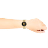 Buy Shop Versace Palazzo Empire Greca Black Dial Gold Mesh Bracelet Watch for Women - VEDV00519 USA Online