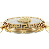 Buy Shop Versace Palazzo Empire Greca Black Dial Gold Mesh Bracelet Watch for Women - VEDV00519 USA Online