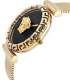 Buy Shop Versace Palazzo Empire Greca Black Dial Gold Mesh Bracelet Watch for Women - VEDV00519 USA Online