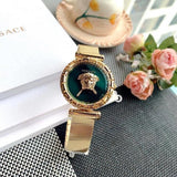 Buy Shop Versace Palazzo Empire Greca Green Dial Gold Mesh Bracelet Watch for Women - VEDV00819 USA Online