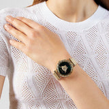 Buy Shop Versace Palazzo Empire Greca Green Dial Gold Mesh Bracelet Watch for Women - VEDV00819 USA Online