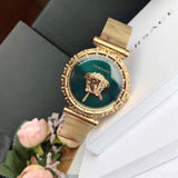 Buy Shop Versace Palazzo Empire Greca Green Dial Gold Mesh Bracelet Watch for Women - VEDV00819 USA Online