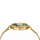 Buy Shop Versace Palazzo Empire Greca Green Dial Gold Mesh Bracelet Watch for Women - VEDV00819 USA Online