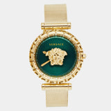 Buy Shop Versace Palazzo Empire Greca Green Dial Gold Mesh Bracelet Watch for Women - VEDV00819 USA Online