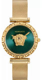 Buy Shop Versace Palazzo Empire Greca Green Dial Gold Mesh Bracelet Watch for Women - VEDV00819 USA Online