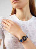 Buy Shop Versace Palazzo Empire Greca Quartz Blue Dial Blue Leather Strap Watch for Women - VEDV00219 USA Online