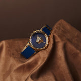 Buy Shop Versace Palazzo Empire Greca Quartz Blue Dial Blue Leather Strap Watch for Women - VEDV00219 USA Online