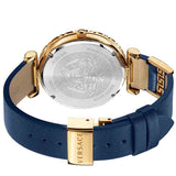 Buy Shop Versace Palazzo Empire Greca Quartz Blue Dial Blue Leather Strap Watch for Women - VEDV00219 USA Online