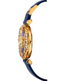 Buy Shop Versace Palazzo Empire Greca Quartz Blue Dial Blue Leather Strap Watch for Women - VEDV00219 USA Online