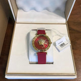 Buy Shop Versace Palazzo Empire Greca Red Dial Red Leather Strap Watch for Women - VEDV00319 USA Online