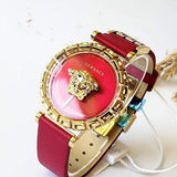 Buy Shop Versace Palazzo Empire Greca Red Dial Red Leather Strap Watch for Women - VEDV00319 USA Online