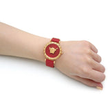 Buy Shop Versace Palazzo Empire Greca Red Dial Red Leather Strap Watch for Women - VEDV00319 USA Online