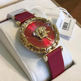 Buy Shop Versace Palazzo Empire Greca Red Dial Red Leather Strap Watch for Women - VEDV00319 USA Online