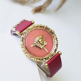 Buy Shop Versace Palazzo Empire Greca Red Dial Red Leather Strap Watch for Women - VEDV00319 USA Online
