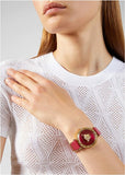 Buy Shop Versace Palazzo Empire Greca Red Dial Red Leather Strap Watch for Women - VEDV00319 USA Online