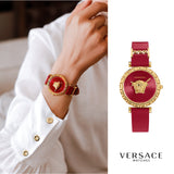 Buy Shop Versace Palazzo Empire Greca Red Dial Red Leather Strap Watch for Women - VEDV00319 USA Online