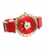 Buy Shop Versace Palazzo Empire Greca Red Dial Red Leather Strap Watch for Women - VEDV00319 USA Online