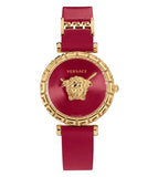 Buy Shop Versace Palazzo Empire Greca Red Dial Red Leather Strap Watch for Women - VEDV00319 USA Online