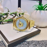 Buy Shop Versace Palazzo Empire Greca White Dial Gold Mesh Bracelet Watch for Women - VEDV00619 USA Online