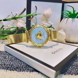 Buy Shop Versace Palazzo Empire Greca White Dial Gold Mesh Bracelet Watch for Women - VEDV00619 USA Online