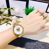 Buy Shop Versace Palazzo Empire Greca White Dial Gold Mesh Bracelet Watch for Women - VEDV00619 USA Online