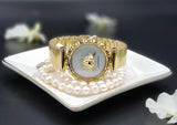 Buy Shop Versace Palazzo Empire Greca White Dial Gold Mesh Bracelet Watch for Women - VEDV00619 USA Online