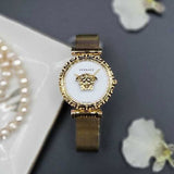 Buy Shop Versace Palazzo Empire Greca White Dial Gold Mesh Bracelet Watch for Women - VEDV00619 USA Online