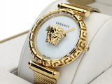 Buy Shop Versace Palazzo Empire Greca White Dial Gold Mesh Bracelet Watch for Women - VEDV00619 USA Online