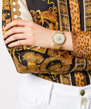 Buy Shop Versace Palazzo Empire Greca White Dial Gold Mesh Bracelet Watch for Women - VEDV00619 USA Online