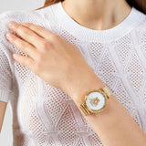 Buy Shop Versace Palazzo Empire Greca White Dial Gold Mesh Bracelet Watch for Women - VEDV00619 USA Online