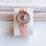 Buy Shop Versace Palazzo Empire Pink Dial Pink Leather Strap Watch for Women - VCO030017 USA Online