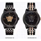Buy Shop Versace Palazzo Empire Quartz Black Dial Black Steel Strap Watch For Men - VEDB00518 USA Online