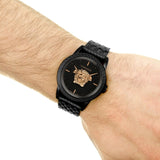 Buy Shop Versace Palazzo Empire Quartz Black Dial Black Steel Strap Watch For Men - VEDB00518 USA Online
