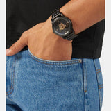 Buy Shop Versace Palazzo Empire Quartz Black Dial Black Steel Strap Watch For Men - VEDB00518 USA Online